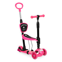 Hulajnoga trójkołowa balansowa led 3w1 świecące kółka - Różowa ECOTOYS