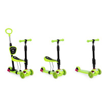 Hulajnoga trójkołowa balansowa led 3w1 świecące kółka - Zielona ECOTOYS