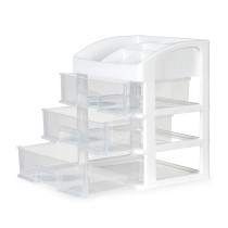 Organizer na kosmetyki z szufladami i przegrodami - biały