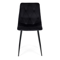 Komplet 4 krzeseł krzesło pikowane welurowe do jadalni i salonu czarne ModernHome
