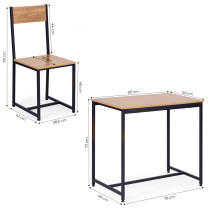 Zestaw komplet mebli stolik 2 krzesła metal MDF ModernHome