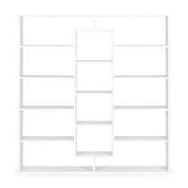 Nowoczesny stojący regał szafka na książki 14 półek biały