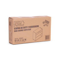 Szafka na buty z otwieranym siedziskiem 2 półki biała ModernHome