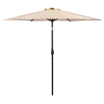 Duży parasol ogrodowy skośny łamany z korbą 6 żeber beżowy 270 cm MultiGarden