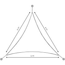 Żagiel przeciwsłoneczny daszek wodoodporny 4x4x4m ModernHome - szary