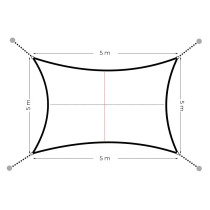 Kwadratowy żagiel przeciwsłoneczny 5x5 m daszek wodoodporny szary MultiGarden
