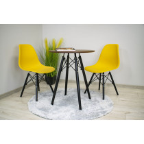 Stolik kawowy TODI nowoczesny skandynawski brązowy okrągły blat 60cm