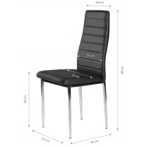 Krzesła z ekoskóry krzesło  do salonu i jadalni 4szt. chromowane nogi czarne