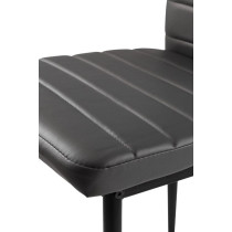 Zestaw 4 krzeseł do salonu jadalni z ekoskóry wyprofilowane oparcie szare