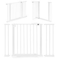 Bramka barierka zabezpieczająca 74-105 cm na schody i drzwi stal dodatkowe panele biała ECOTOYS