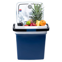 Lodówka turystyczna przenośna samochodowa 29L 220-240V DC12V funkcja grzania wkład gratis niebieska