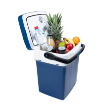 Lodówka turystyczna przenośna samochodowa 29L 220-240V DC12V funkcja grzania wkład gratis niebieska