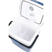 Lodówka turystyczna przenośna samochodowa 29L 220-240V DC12V funkcja grzania wkład gratis niebieska