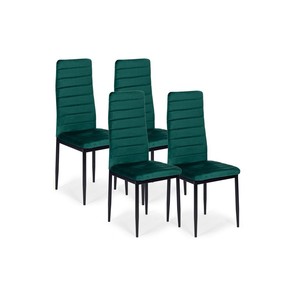 Krzesła z wyprofilowanym oparciem- VELVET ZIELONY - 4 sztuki