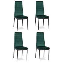 Krzesła z wyprofilowanym oparciem- VELVET ZIELONY - 4 sztuki