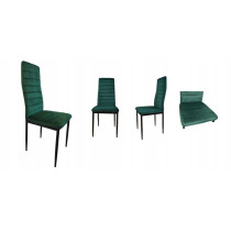 Krzesła z wyprofilowanym oparciem- VELVET ZIELONY - 4 sztuki