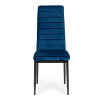 Krzesła z wyprofilowanym oparciem- VELVET NIEBIESKI - 4 sztuki