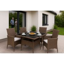Komplet mebli ogrodowych z technorattanu 4 krzesła + stół MultiGarden